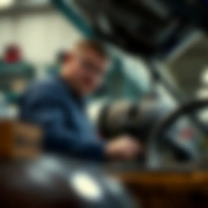 Mechanic working on a vehicle