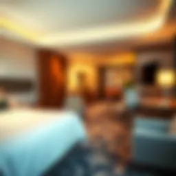 Luxury hotel room showcasing Hilton amenities