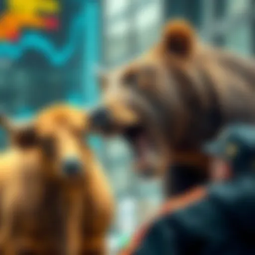Bull vs. Bear: A Humorous Take on Market Trends A humorous meme depicting a bull and bear representing market trends
