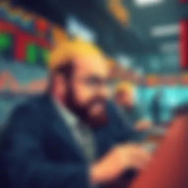 A creative illustration showcasing viral stock market meme culture