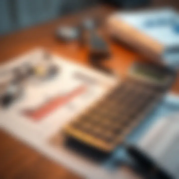 A calculator and financial documents on a table