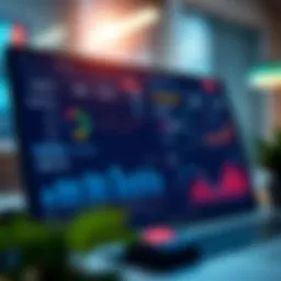 Application dashboard showcasing financial metrics