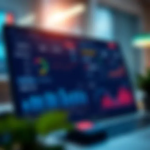 Application dashboard showcasing financial metrics