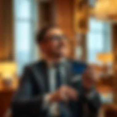 Business traveler enjoying benefits of the Marriott Business Card in a luxurious hotel