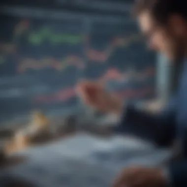 Investor analyzing market data