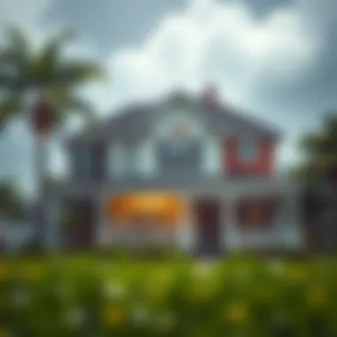 Illustration depicting a house with hurricane-resistant features