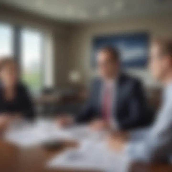 Group of faculty members discussing curriculum in a conference room