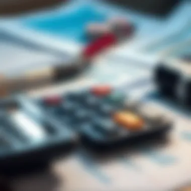 Detailed Financial Analysis Tools A close-up of a calculator and financial documents