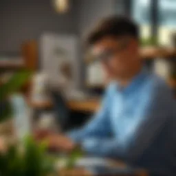 A student engaged in online bookkeeping class