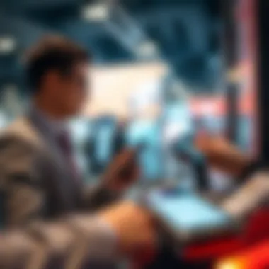 Seamless Transactions at a Payment Terminal A futuristic payment terminal accepting Google Pay transactions