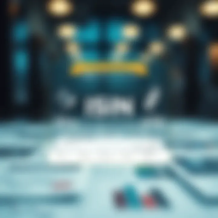 Dynamic infographic illustrating the ISIN search process