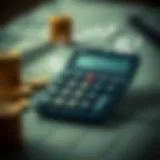 Illustration of a calculator with financial symbols