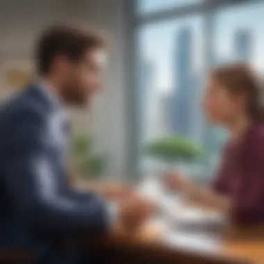 Personalized Banking Experience A representative assisting a client with personalized banking services