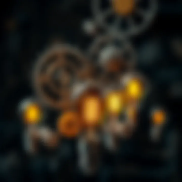 Innovation and Creativity in IP Law A dynamic representation of innovation with gears and light bulbs signifying creativity