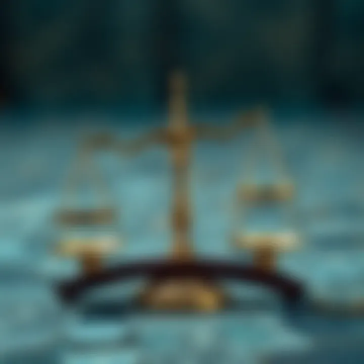 A balancing scale representing risk management and decision making