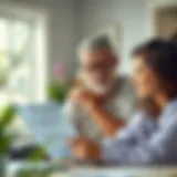 Illustration of a homeowner reviewing an insurance policy