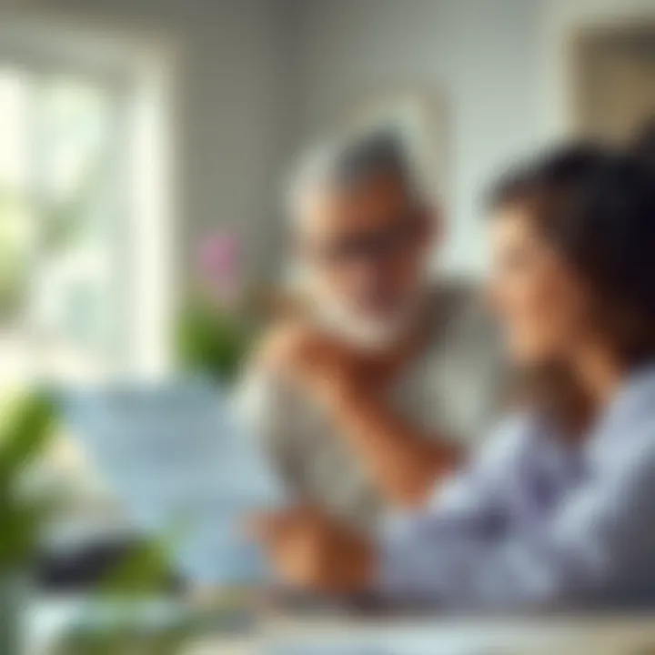 Illustration of a homeowner reviewing an insurance policy