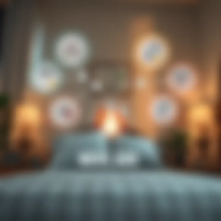 Visual representation of hotel accommodations with insurance symbols