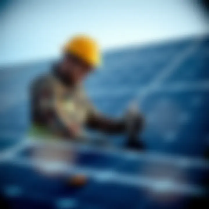 Professional Solar Panel Installation Installation team working on solar panel setup
