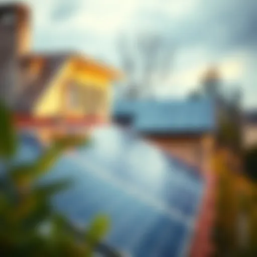 Solar panels on a modern home roof