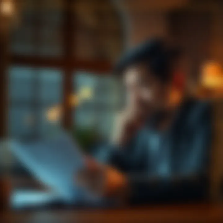 Reviewing Estate Plans with Care A thoughtful individual reviewing estate plans