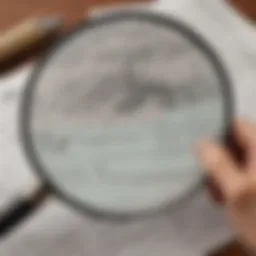 Evaluating tax documents with a magnifying glass