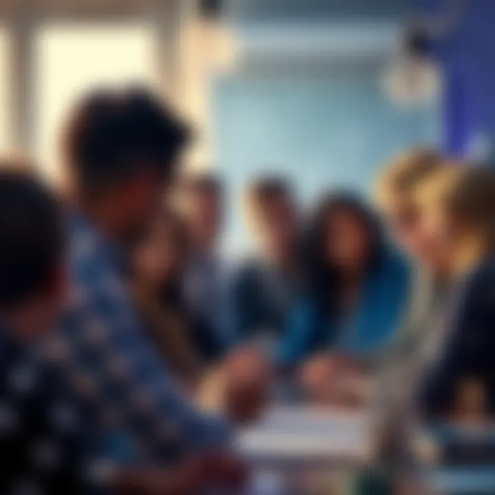 A diverse group brainstorming nonprofit ideas