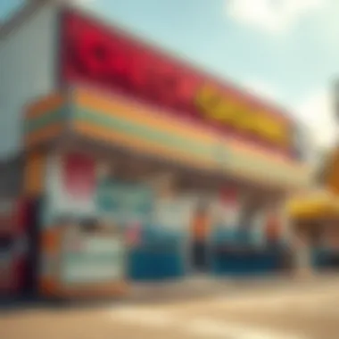 Check-Cashing Store A check-cashing store with colorful signage inviting customers.