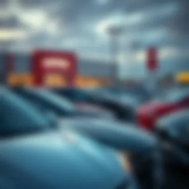 Diverse Selection at Dealership An outdoor car dealership with various vehicles