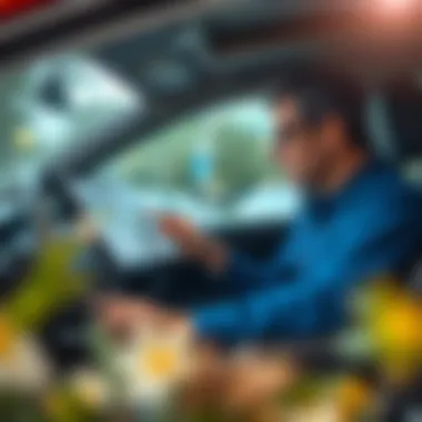 Researching Car Options A person reviewing car information on a laptop