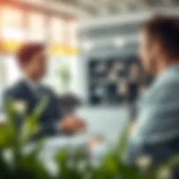 A broker interacting with new agents in a professional setting