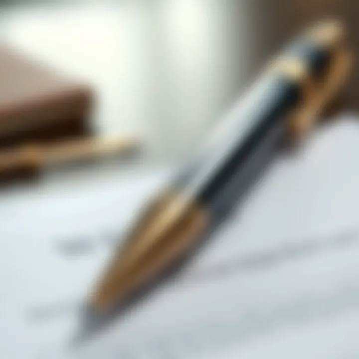 Crafting Your Legacy A close-up of a pen poised over a blank will template