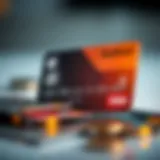 A close-up view of a small amount credit card showcasing its design features