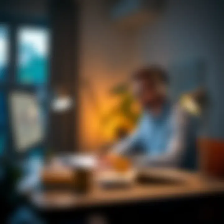 A serene workspace emphasizing focused financial planning