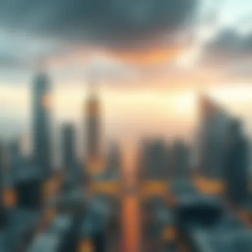 A futuristic city skyline representing wealth and opportunity