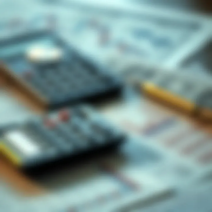 A calculator and financial documents illustrating investment strategies