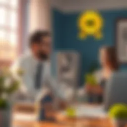 A real estate agent consulting with a client about foreclosure options