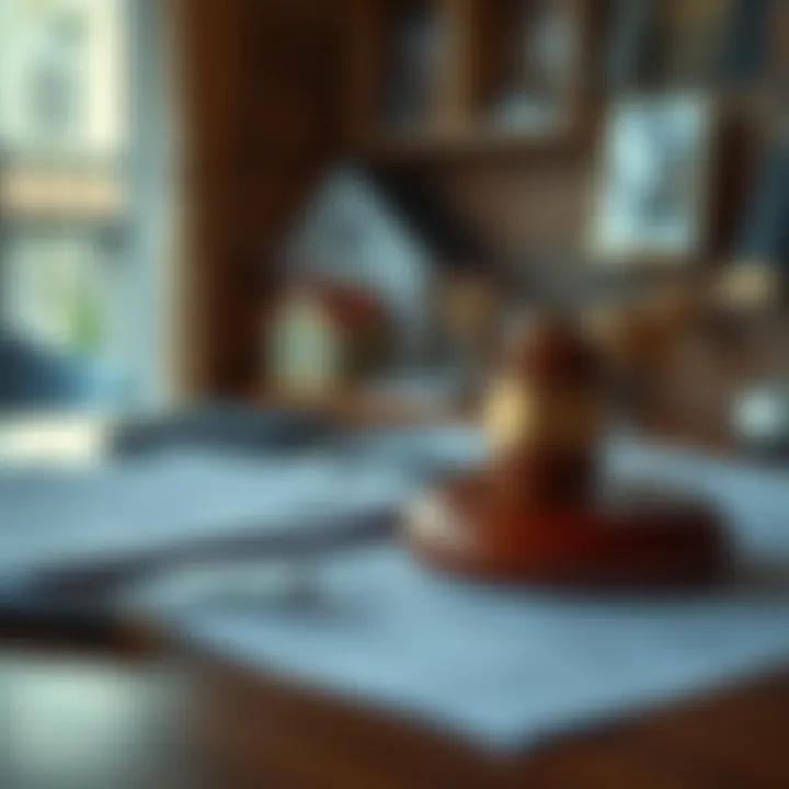 Legal documents spread out on a table