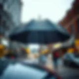 Symbolic representation of umbrella insurance protecting a business