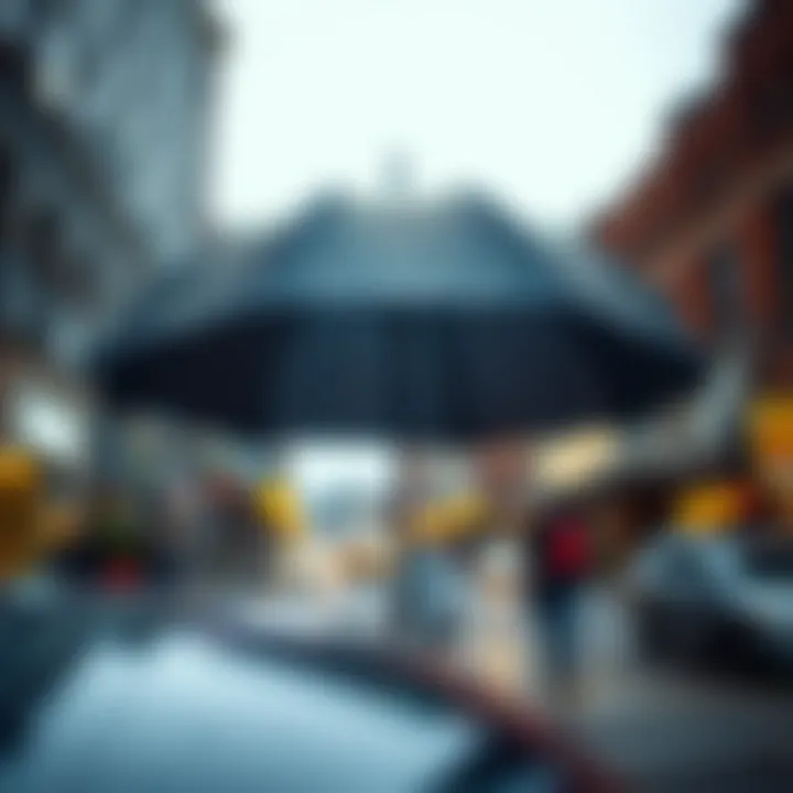 Umbrella Insurance Protection Symbolic representation of umbrella insurance protecting a business